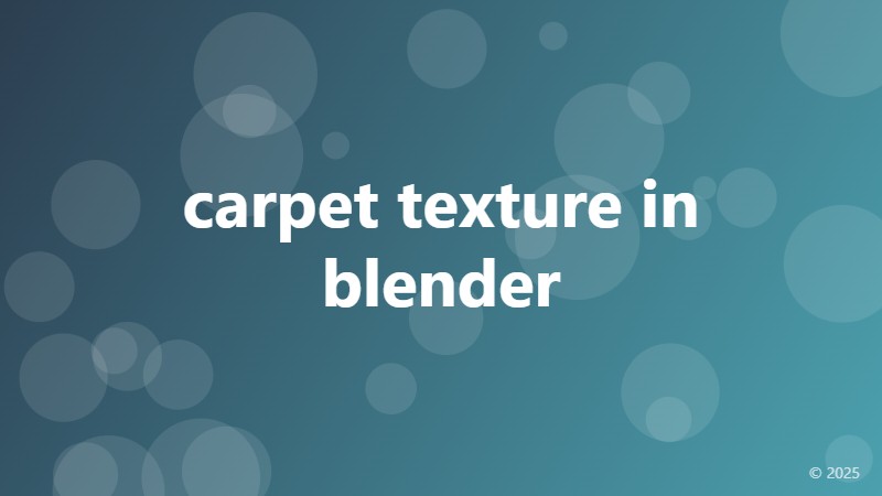 carpet texture in blender